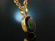 Around 1985! Statement necklace with big green pendant silver 925 gold plated