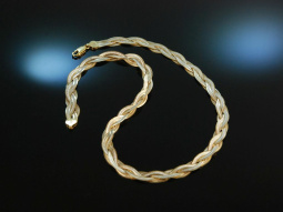 Around 1965! Vintage necklace in braided silver 925 gold...
