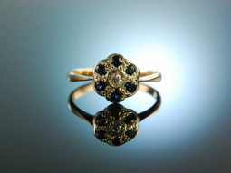 England um 1930! H&uuml;bscher Daisy Verlobungs Ring Gold...