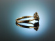 England um 1930! H&uuml;bscher Daisy Verlobungs Ring Gold 375 Saphire Brillant