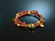 Fancy Coral! Armband 2reihig Silber 925 vergoldet Koralle Citrin