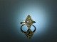 Um 1910! Feiner Kaiserzeit Maquise Ring Diamanten 0,25 ct Gold 585 Platin