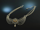 Around 1950! Beautiful traditional costumes Dirndl necklace garnet pearl silver 835 gold plated