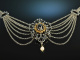 Around 1950! Beautiful traditional costumes Dirndl necklace garnet pearl silver 835 gold plated