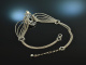 Around 1950! Beautiful traditional costumes Dirndl necklace garnet pearl silver 835 gold plated