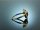 Vienna around 1915! Classic Fine Engagement Ring Gold 585 Sapphire Diamonds