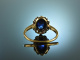 Vienna around 1915! Classic Fine Engagement Ring Gold 585 Sapphire Diamonds