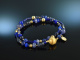 Queen of the night! Blue Fancy bracelet sapphire tanzanite kyanite quartz lapis silver 925 gold plated