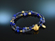 K&ouml;nigin der Nacht! Blue Fancy Armband Saphir Tansanit Kyanit Quarz Lapis Silber 925 vergoldet