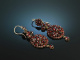 Vienna around 1870! Pretty Garnet Traditional Earrings Metal Gold Plated