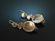 Vienna around 1870! Pretty Garnet Traditional Earrings Metal Gold Plated