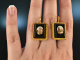 Rom um 1870! Exquisite Mikromosaik Ohrringe mit Colosseum Gold 585