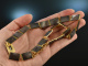 Around 1960! Cool vintage necklace silver 925 gold plated grey mother of pearl inlays