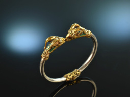 Around 1970! Chic Vintage Aries Bangle Silver 900 Gold...