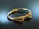 Around 1970! Chic Vintage Aries Bangle Silver 900 Gold Plated Enamel Bangle