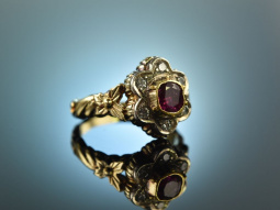 Um 1950! Sch&ouml;ner handgearbeiteter Ring Gold 585...