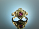Um 1950! Sch&ouml;ner handgearbeiteter Ring Gold 585 Rubin Diamanten