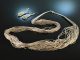 Around 1970! Cool long vintage waterfall necklace and matching earrings silver 925