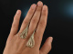 Around 1970! Cool long vintage waterfall necklace and matching earrings silver 925
