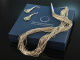 Around 1970! Cool long vintage waterfall necklace and matching earrings silver 925