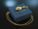 Around 1960! Pretty medallion pendant with chain silver 925 gold-plated