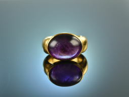 Goldschmied Achim Gutbrod M&uuml;nchen! Schwerer Ring Silber 925 vergoldet mit Amethyst