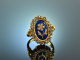Rom 1988! Charmanter Ring Diamant Rosen Zieremail Gold 750
