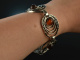 Perli Design um 1968! Cooles Sixties Armband Silber 835 Bernstein signiert