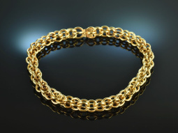 Around 1975! Chic heavy links necklace silver 925 gold...