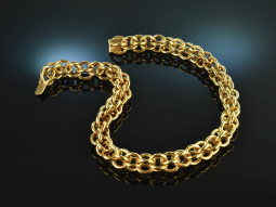 Around 1975! Chic heavy links necklace silver 925 gold...