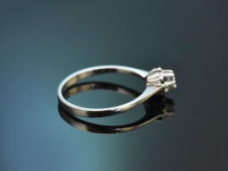 Um 1970! Feiner Brillant Verlobungs Ring aus Weissgold 585