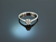 Um 1970! Zarter Diamant Solit&auml;r Verlobungs Ring Brillant 0,1 ct Weiss Gold 585