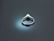 Um 1970! Zarter Diamant Solit&auml;r Verlobungs Ring Brillant 0,1 ct Weiss Gold 585
