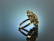 Um 1935! Imposanter historischer Granat Ring Gelb Gold 333