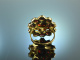 Around 1935! Imposing historical garnet ring yellow gold 333