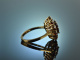 Um 1950! Edler klassischer Vintage Granat Ring Gelb Gold 333