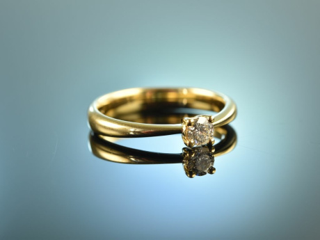 My Love! Klassischer Vintage Verlobungs Ring Brillant Solit&auml;r 0,24 ct Gold 750