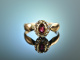 Um 1900! Zarter historischer Verlobungs Ring Rubin Diamanten Gold 585