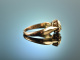 Um 1900! Zarter historischer Verlobungs Ring Rubin Diamanten Gold 585