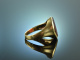 Around 1965! Stylish Vintage Crest Seal Ring Gold 585 Carnelian