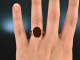 Around 1965! Stylish Vintage Crest Seal Ring Gold 585 Carnelian