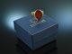 Around 1965! Stylish Vintage Crest Seal Ring Gold 585 Carnelian