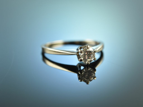 My Love! Classic Vintage Engagement Ring Brilliant 0.22 ct White Gold 750