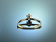 My Love! Klassischer Vintage Verlobungs Ring Brillant 0,22 ct Wei&szlig; Gold 750