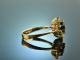 Around 1970! Elegant Vintage Engagement Ring Sapphire Diamonds Gold 585