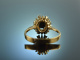 Um 1970! Eleganter Vintage Verlobungs Ring Saphir Diamanten Gold 585