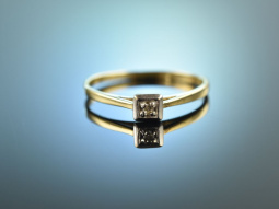 Tender Love! Sehr zarter Diamant Ring Gelb Gold 585...