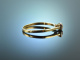 Tender Love! Sehr zarter Diamant Ring Gelb Gold 585 Platin um 1970