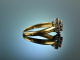 Around 1965! Elegant Vintage Engagement Ring Sapphire Diamonds Gold 750