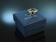 Around 1965! Elegant Vintage Engagement Ring Sapphire Diamonds Gold 750